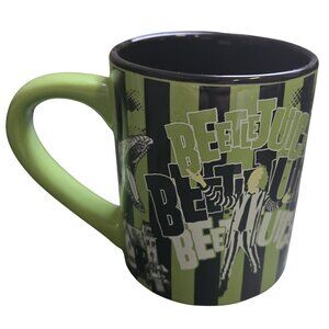 Beetlejuice Green and Black Stripes Ceramic Mug